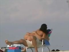 Couple split by Strangers on a nude beach