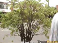 Seductive redhead TS big ass rammed intensely with big cock